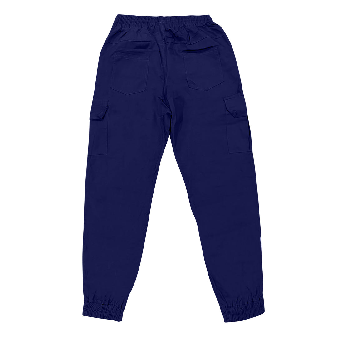 Navy blue pants on a white background